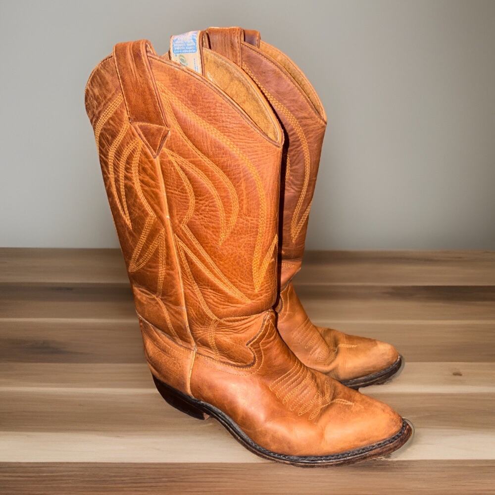 Vintage Papito Brown Leather Cowboy Boots Mens Youth 5.5 Women’s 6.5 Mexico